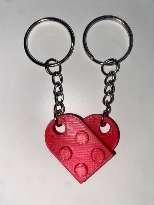 Heart Brick 2-Piece Connecting Keychain